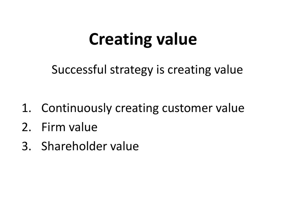 Shared value creation strategy