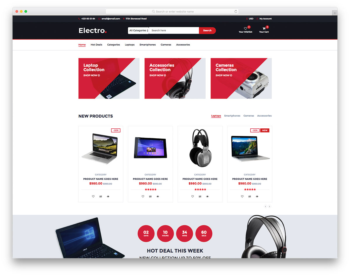 E-commerce website templates